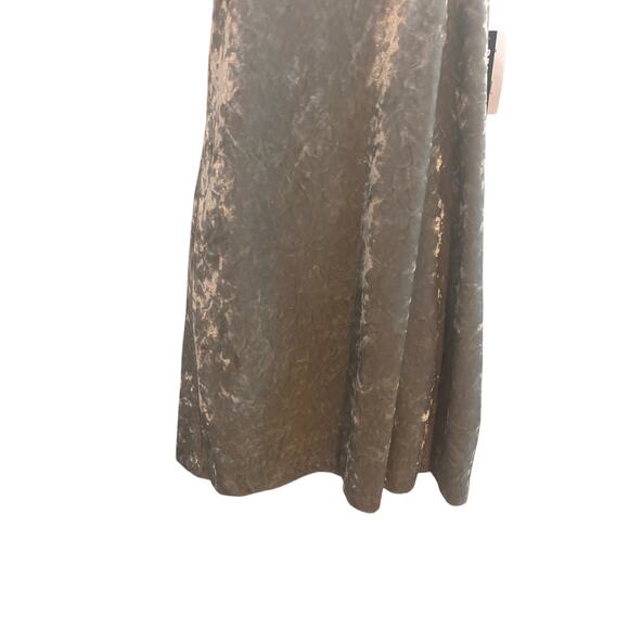 NWT Design Lab Lord & Taylor XS Sage Green Crushed Velvet Slip Dress Lined - Picture 4 of 10